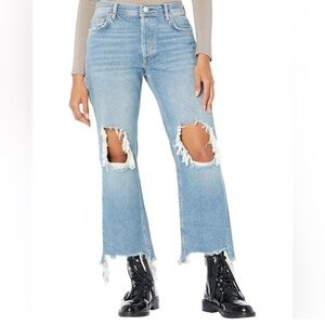 Free People We The Free Maggie Straight Leg Distressed Jeans Womens Size 25